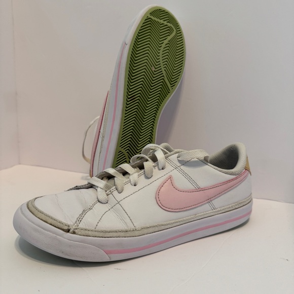 Nike White Pink Yellow Sneakers Girls 6Y (W 7.5–8) - Picture 1 of 16